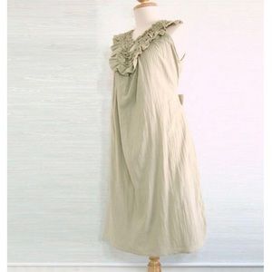 Ruffle neck cotton dress